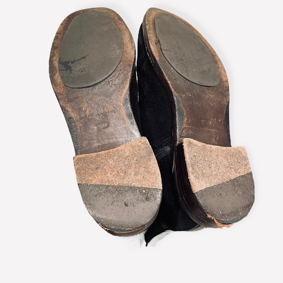 Tory Burch Black Alaina Logo Flat Bootie Split Suede - Picture 11 of 12